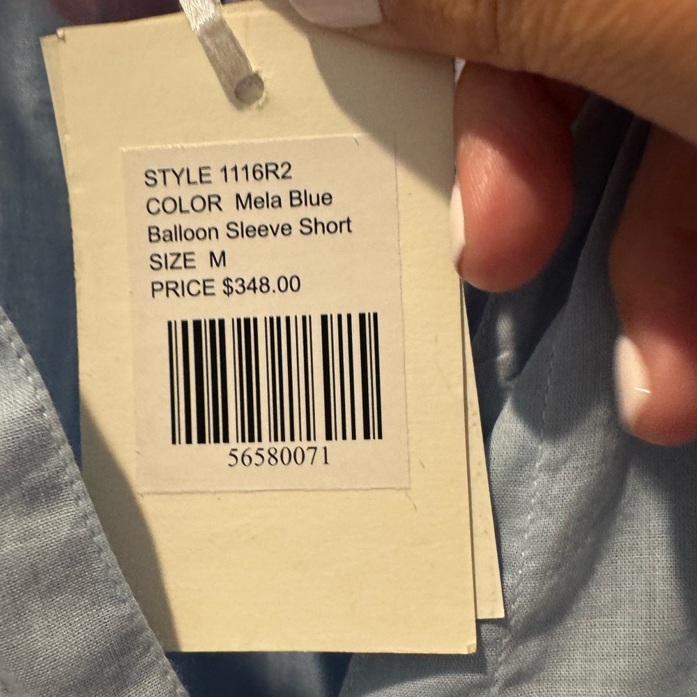 Oliphant Blue and Red Pleated Tiered Sundress - Picture 2 of 5